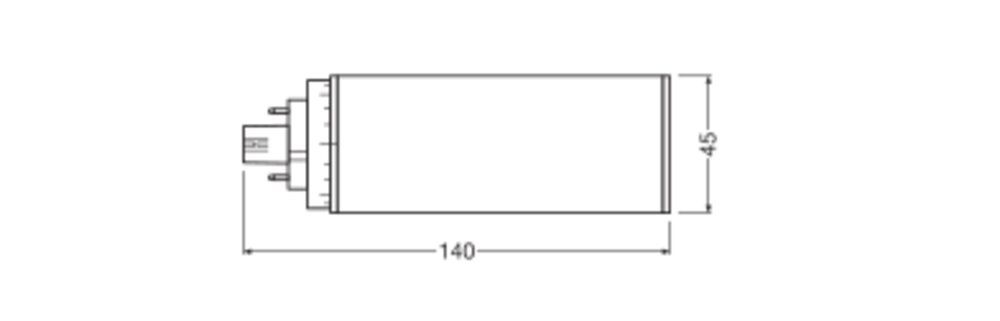 LED-Röhrenlampe GX24q-3 10W 3000K 990lm F ws mattiert 120° AC Ø45x139,8mm