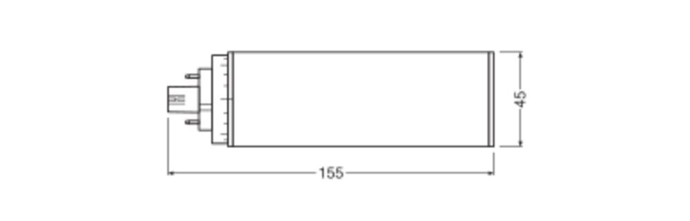 LED-Röhrenlampe GX24q-3 16W 4000K 1800lm E ws mattiert 120° AC Ø45x154,8mm