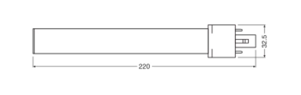 LED-Röhrenlampe G23 6W 4000K 700lm E ws mattiert 120° AC Ø32,3x220mm 220-240V