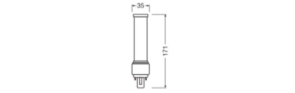 LED-Röhrenlampe G24d-3 9W 4000K 1100lm E ws mattiert 120° AC Ø35x171mm 220-240V