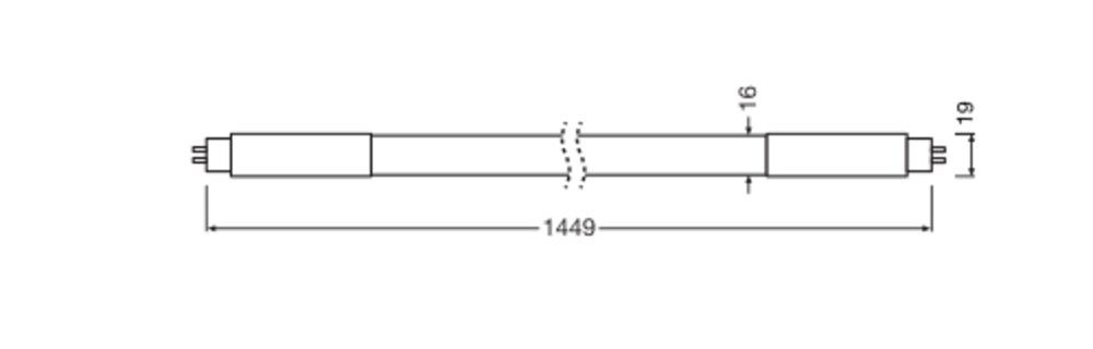 LED-Röhrenlampe G5 T5 18W 6500K 2800lm D ws mattiert 190° AC Ø19x1149mm 220-240V