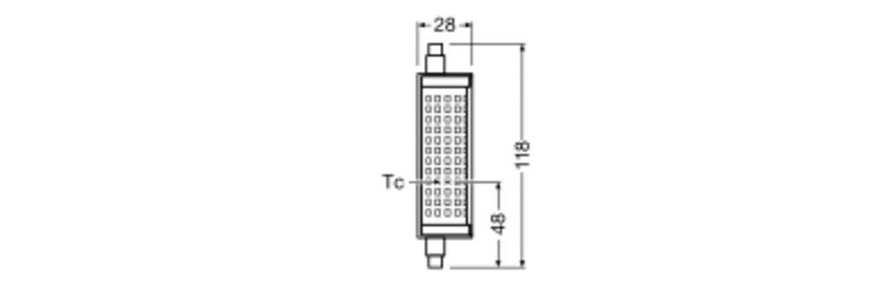 LED-Röhrenlampe R7s 18,2W 2700K 2452lm E dim ws kl dimmbar 300° AC Ø28x118mm