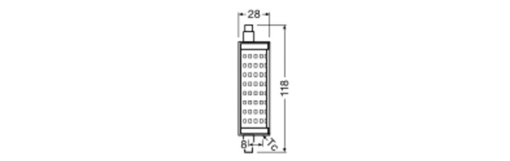 LED-Röhrenlampe R7s 15W 2700K 2000lm E dim ws kl dimmbar 300° AC Ø28x118mm