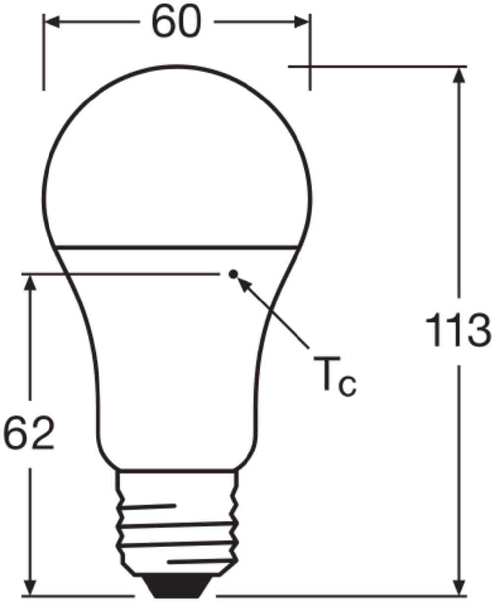 LED-Lampe E27 A75 10W 2700K 1055lm F ws mattiert 200° AC Ø60x113mm 220-240V