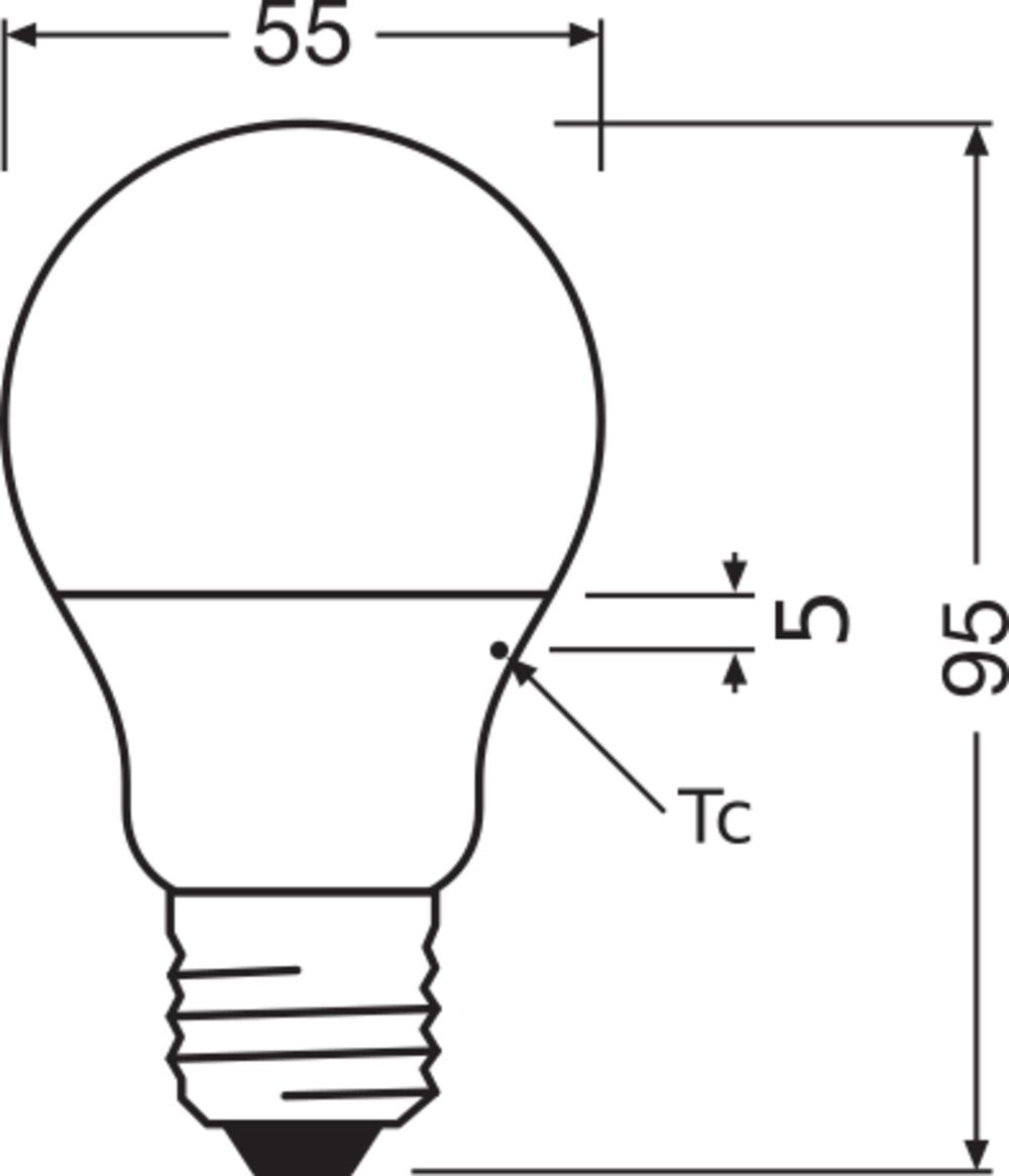 LED-Lampe E27 4,9W 4000K 470lm F ws 200° mattiert AC Ø55x95mm 220-240V