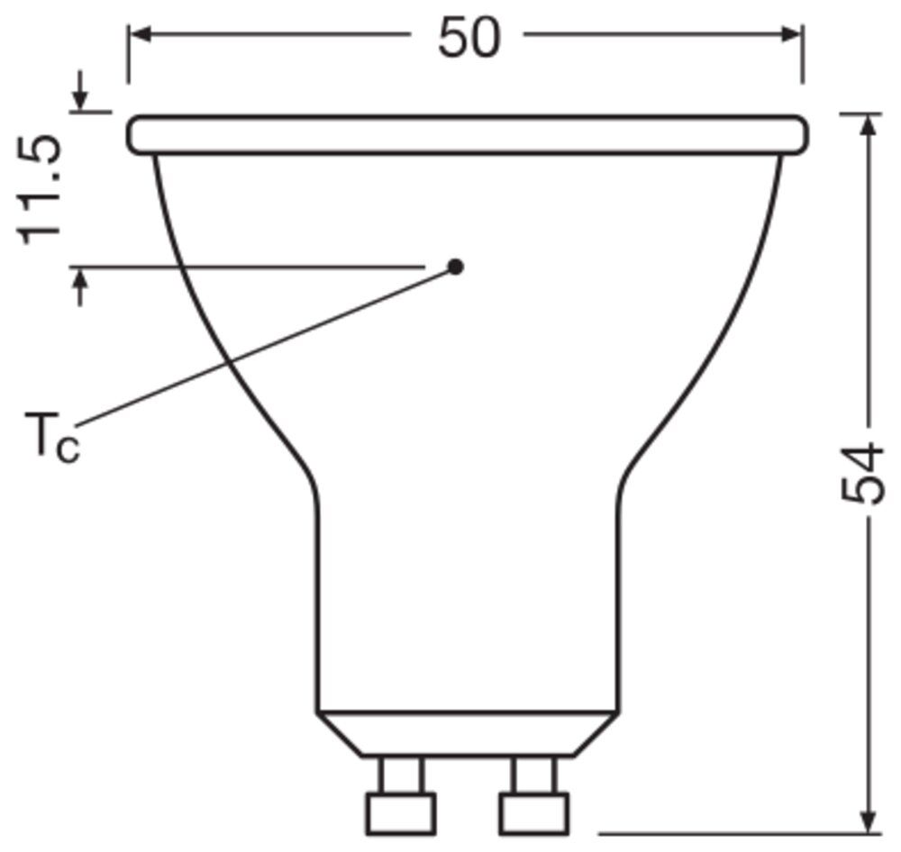 LED-Reflektorlampe GU10 PAR16 6,9W 3000K 575lm F ws kl 36° AC Ø50x54mm 220-240V
