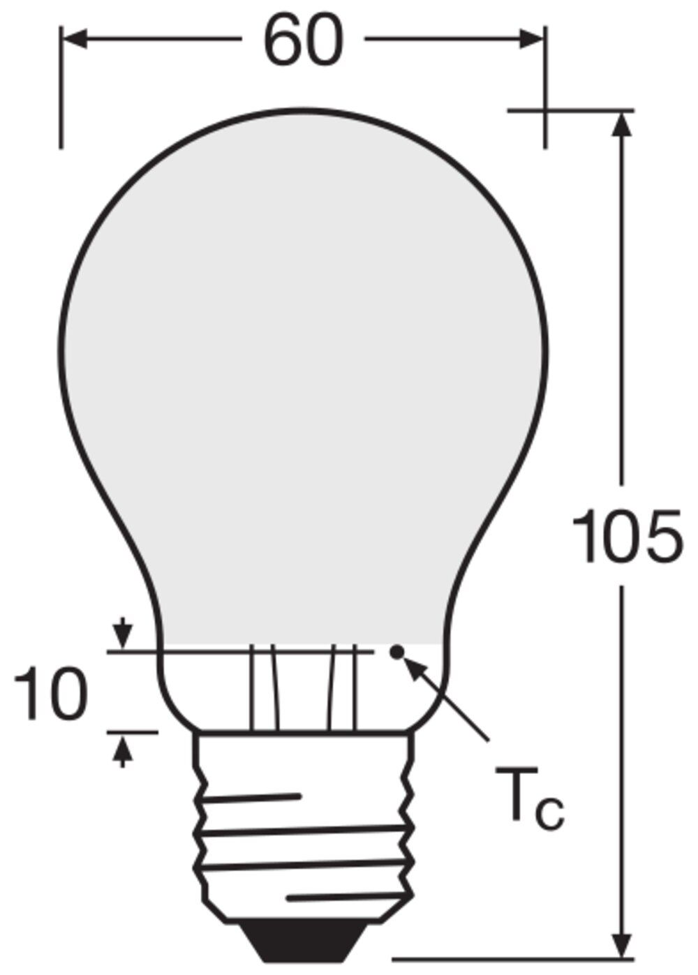 LED-Lampe FM E27 A60 6,5W 2700K 806lm E Filamentlampe ws mattiert 300° AC