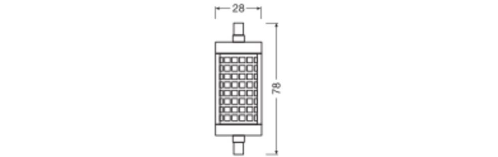 LED-Röhrenlampe R7s 12W 2700K 1521lm E dim ws kl dimmbar 300° AC Ø28x78mm