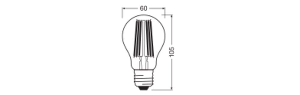 LED-Lampe FM E27 A75 9,5W 2700K 1055lm E dim Filamentlampe ws kl dimmbar 300° AC
