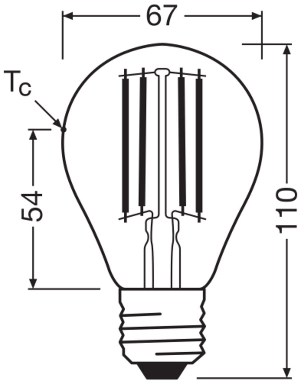 LED-Lampe FM E27 A100 13,8W 2700K 1521lm E dim Filamentlampe ws kl dimmbar 300°