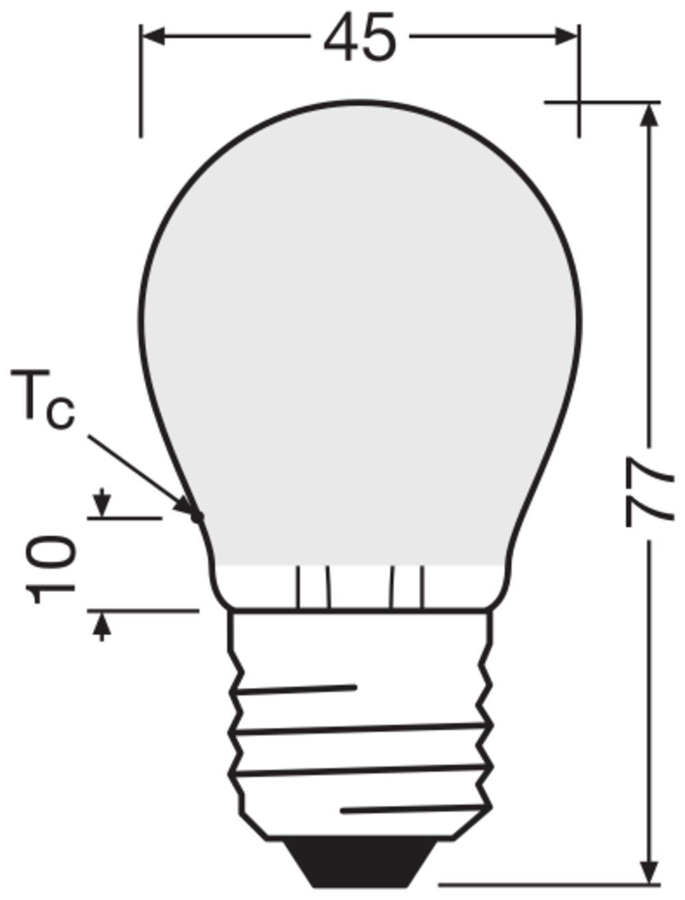 LED-Lampe FM E27 4W 2700K 470lm E ws AC Filamentlampe mattiert 300° Ø45x77mm