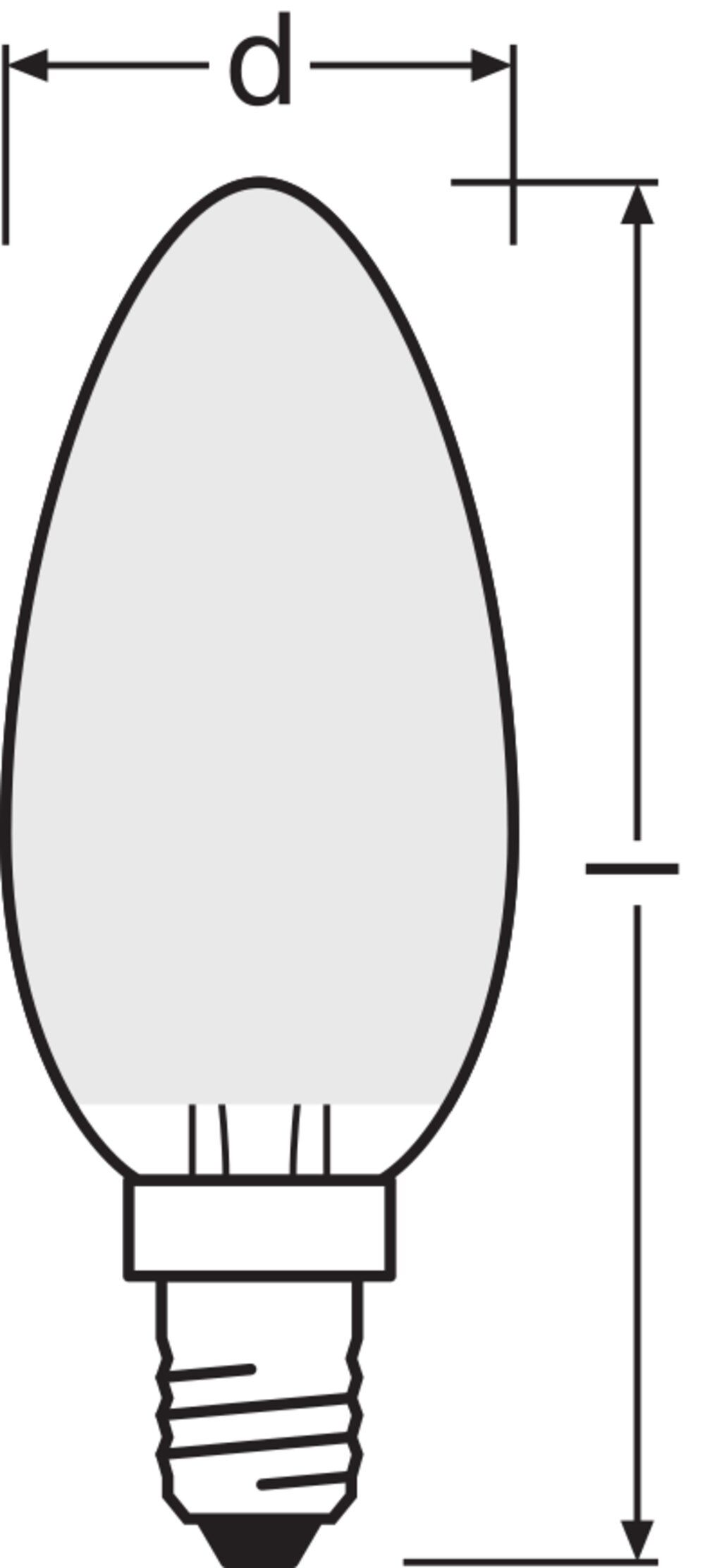 LED-Kerzenlampe FM E14 4W 2700K 470lm E Filamentlampe ws mattiert 300° AC
