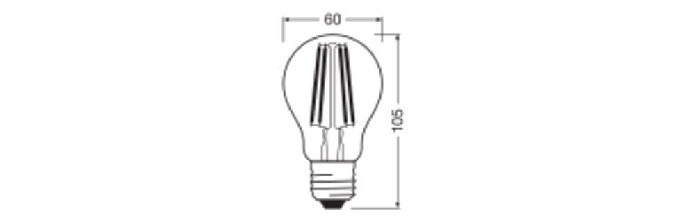 LED-Lampe FM E27 A100 11W 2700K 1521lm D kl Filamentlampe ws 320° AC Ø60x105mm