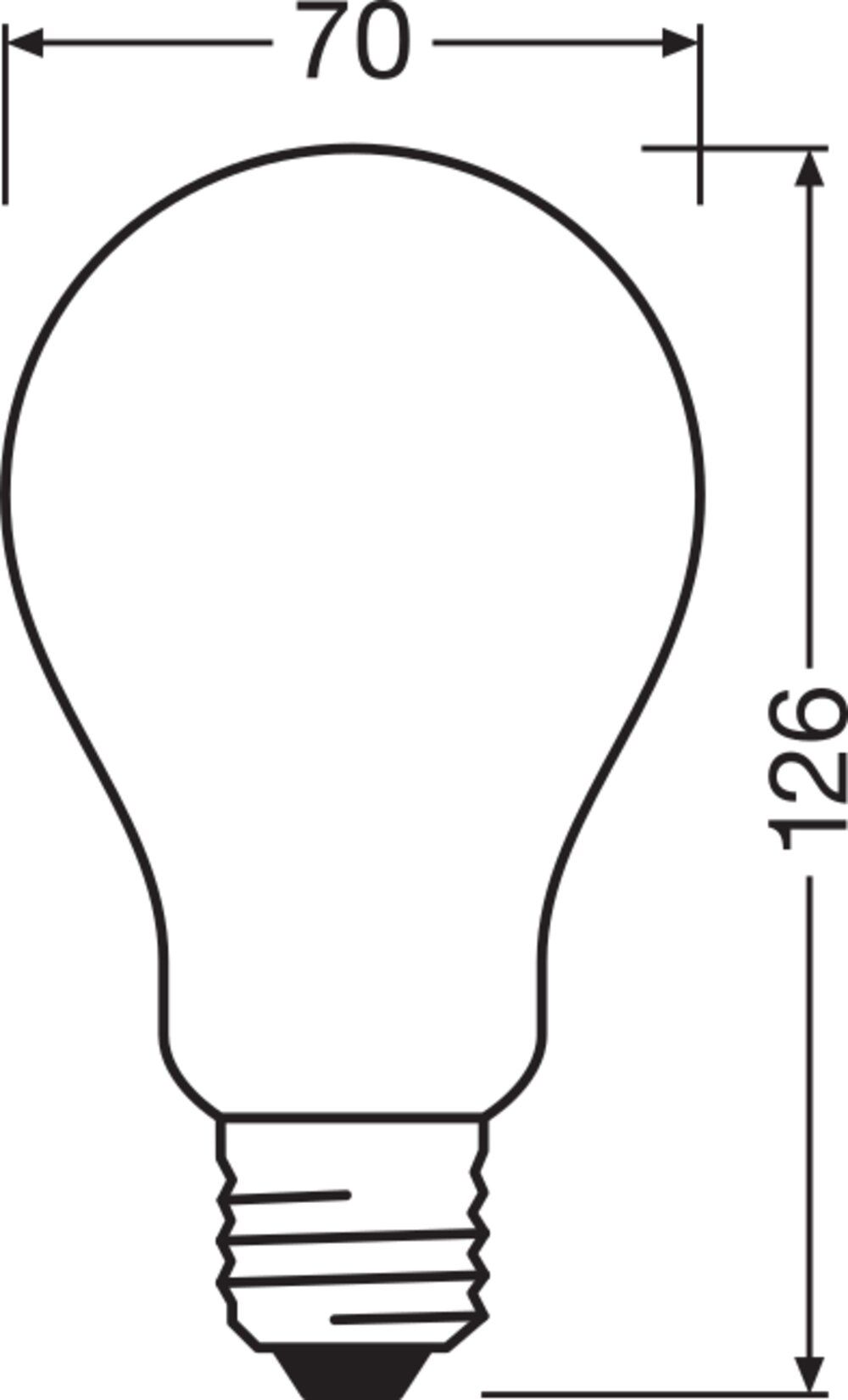 LED-Lampe FM E27 17W 2700K 2452lm D ws Filamentlampe mattiert 330° AC Ø70x118mm