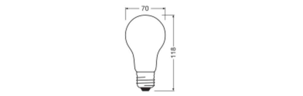LED-Lampe FM E27 17W 2700K 2452lm D ws Filamentlampe mattiert 330° AC Ø70x118mm