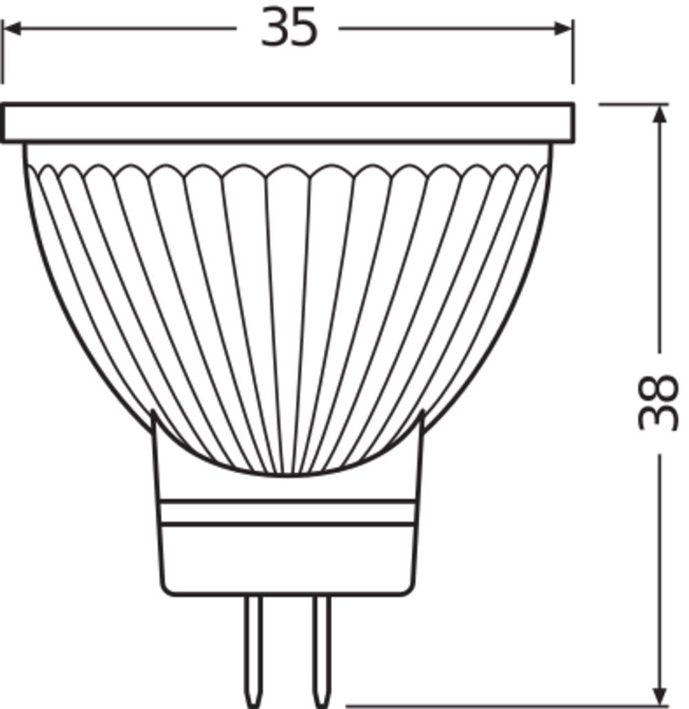 LED-Reflektorlampe GU4 2,5W 2700K 184lm G kl ws 36° AC Ø35x38mm 12V