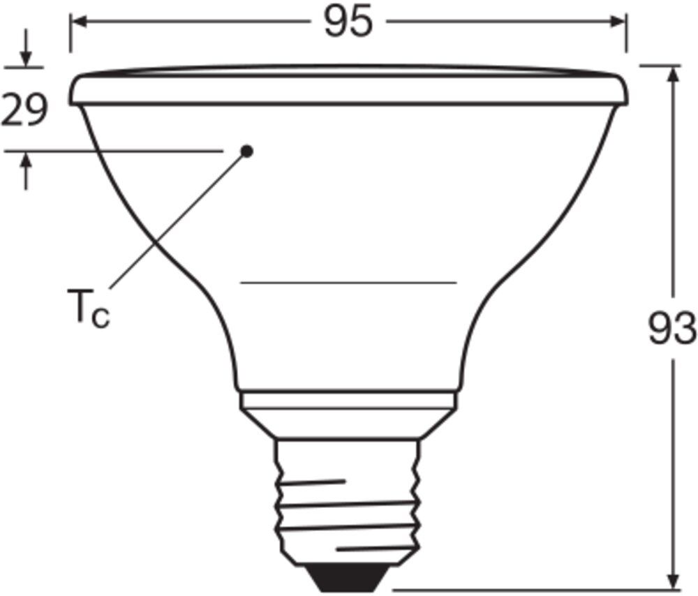 LED-Reflektorlampe E27 10W 2700K 633lm G dim kl ws dimmbar 36° AC Ø95x93mm