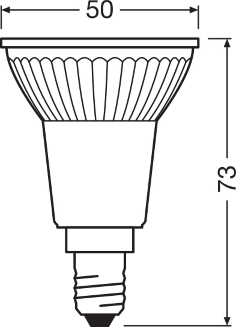 LED-Reflektorlampe E14 PAR16 4,5W 2700K 350lm F ws kl 36° AC Ø50x73mm 220-240V