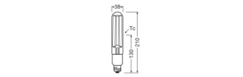 LED-Röhrenlampe FM E27 35W 2700K 5400lm D kl Filamentlampe ws 360° AC Ø38x210mm