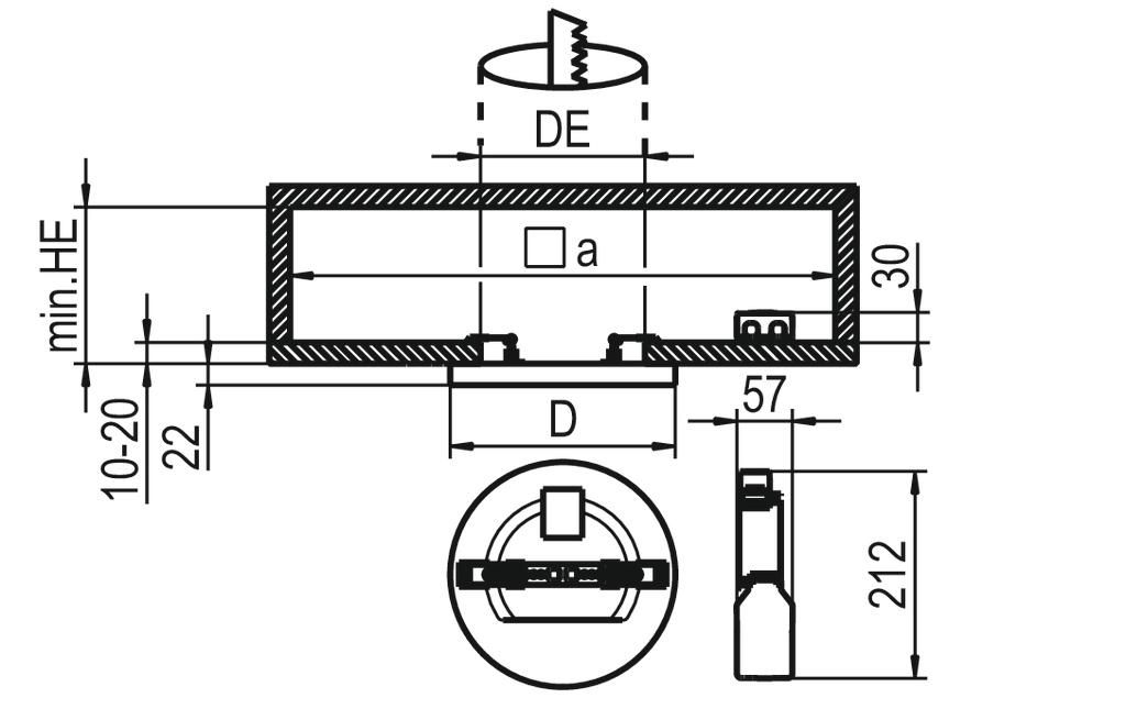 LED-Einbaustrahler 22W 3000-4000K 2640lm Konv Dimmung DALI 1LED Kst IP40 ws mt