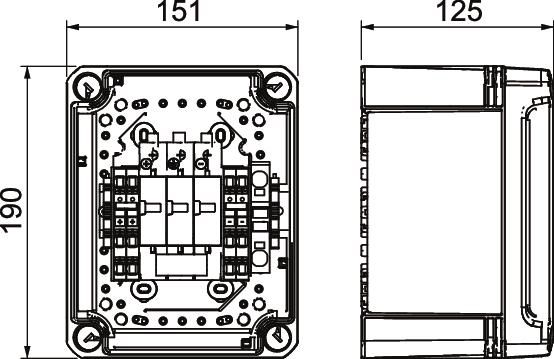 DC-Stringbox 2f 41A 900V/mess IP66 190x151x125mm