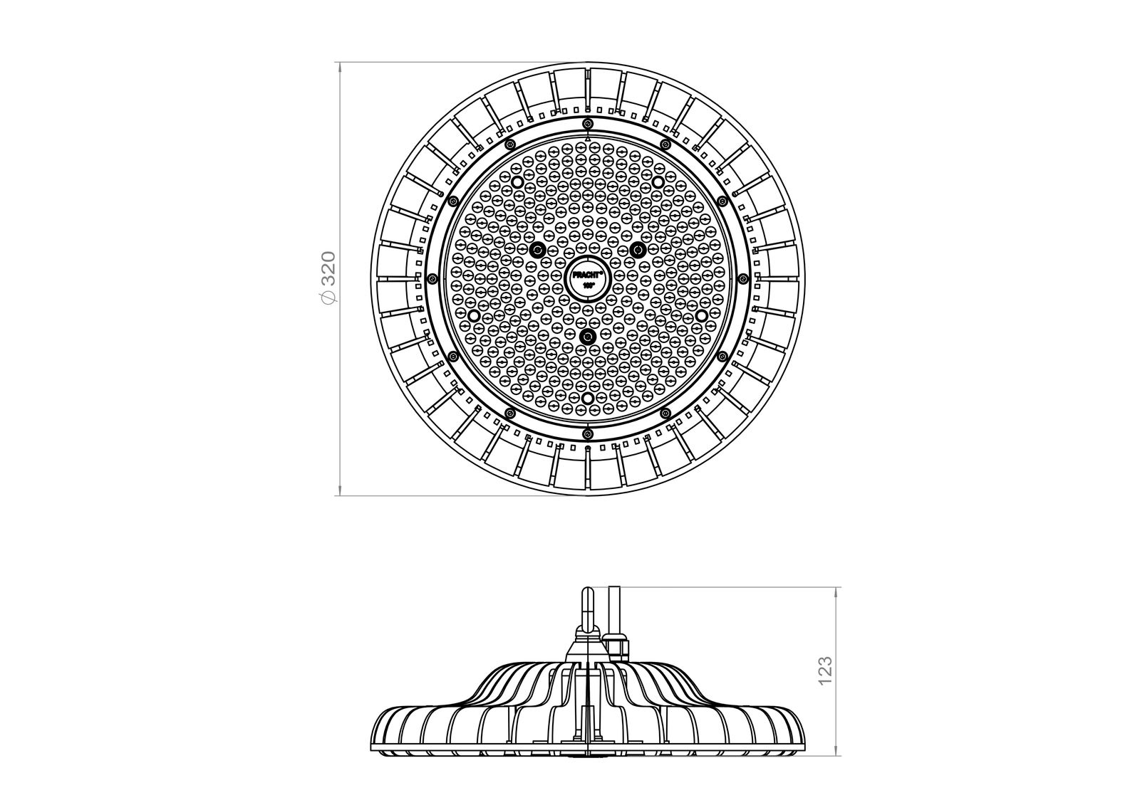 LED-Hallenleuchte 79W COMO BL 4000K 1LED 13800lm sym IP65 Mit Schutzabdeckung