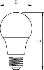 LED-Lampe E27 A60 4,9W 2700K 470lm F ws mattiert 180° AC Ø60x110mm 220-240V