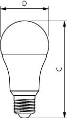 LED-Lampe E27 A60 13W 4000K 1521lm E ws mattiert 180° AC Ø60x110mm 220-240V