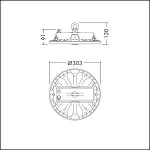 LED-Hallenleuchte 130W 4000K 20000lm Konv sym 1LED IP65 Mit Schutzabdeckung