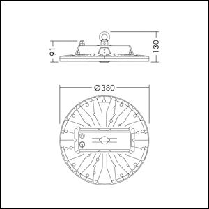 LED-Hallenleuchte 230W 4000K 30000lm Konv sym 1LED IP65 Mit Schutzabdeckung