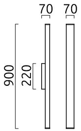 LED-Spiegelleuchte ISOU 18W 3000-4000K 1620lm chr Konv IP44 900x70x70mm