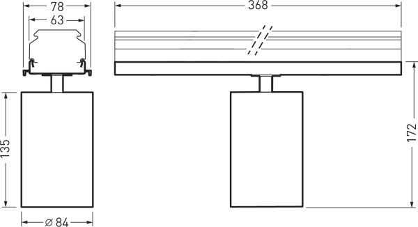 LED-Schienenstrahler 13W 4000K 2000lm Konv si mt 1LED Alu IP20 engstrahlend