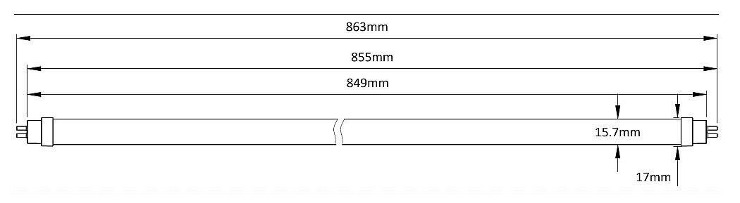 LED-Röhrenlampe G5 T5 10,1-17,9W 3000K ws 1670-2840lm mattiert 220° DC 220-240V