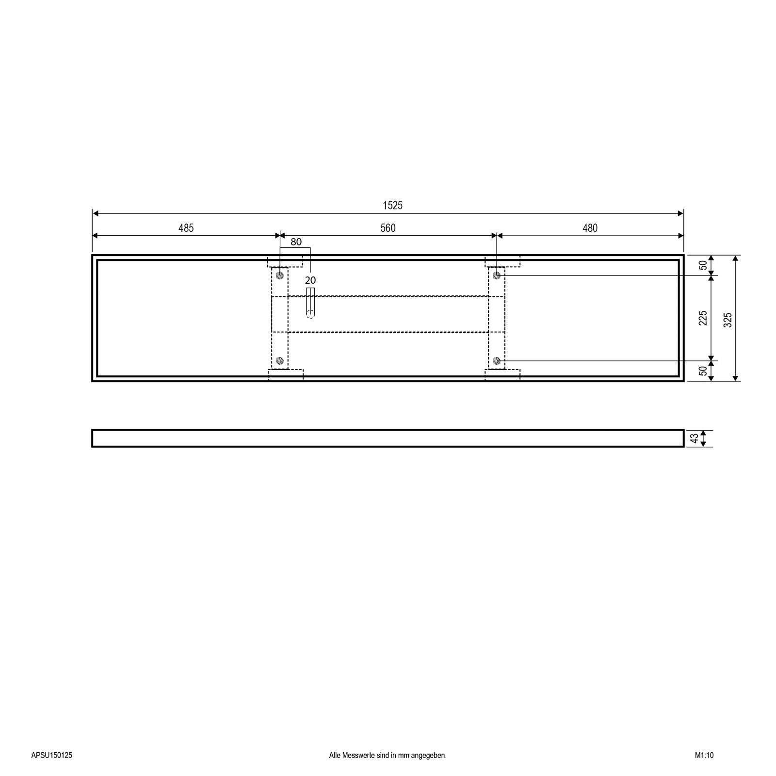 LED-Panel 1525x325mm 56W 3000-4000K IP40 6888lm ws