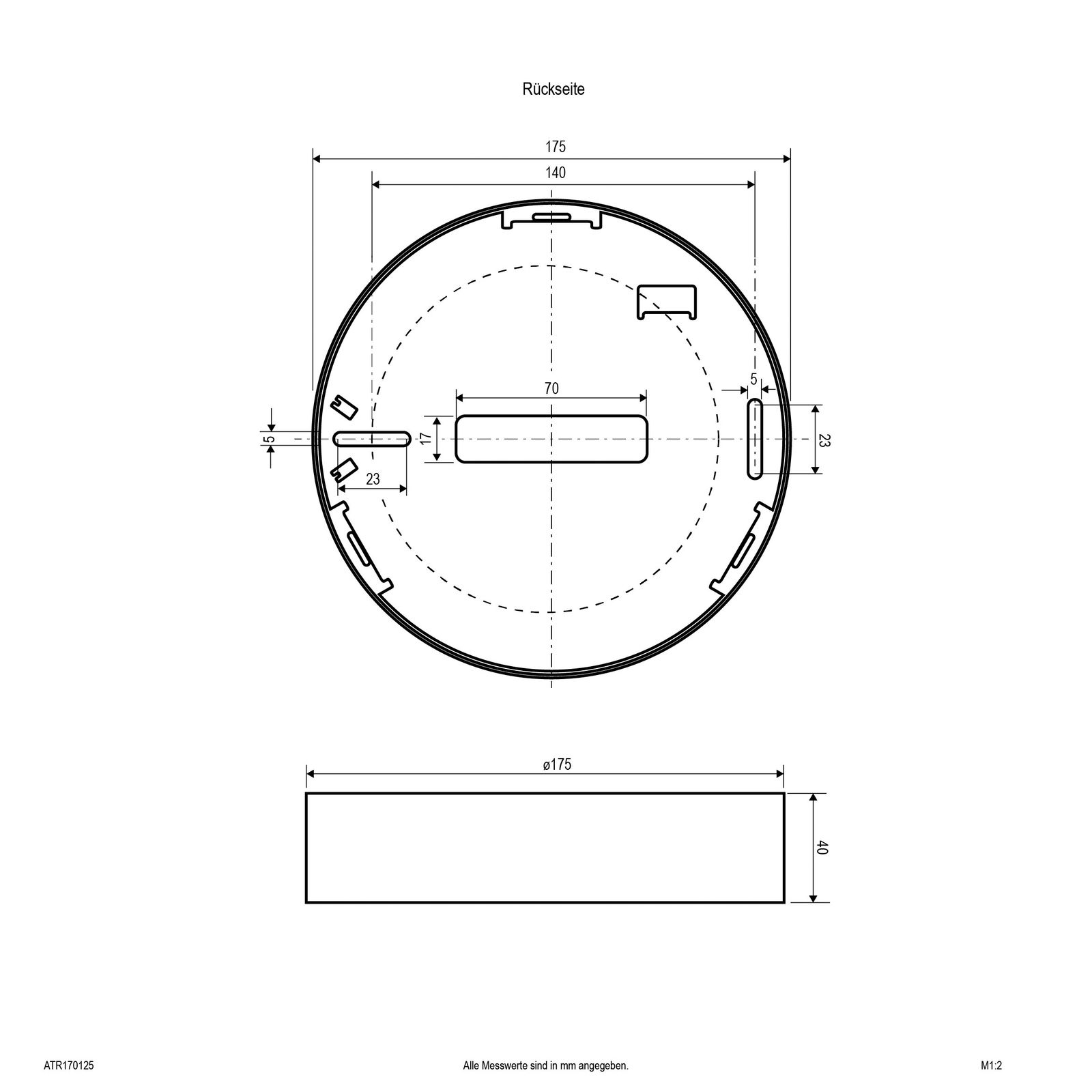 LED-Anbauleuchte 14W 3000-4000K 1316lm ws Dimmung Phasenabschnitt IP44