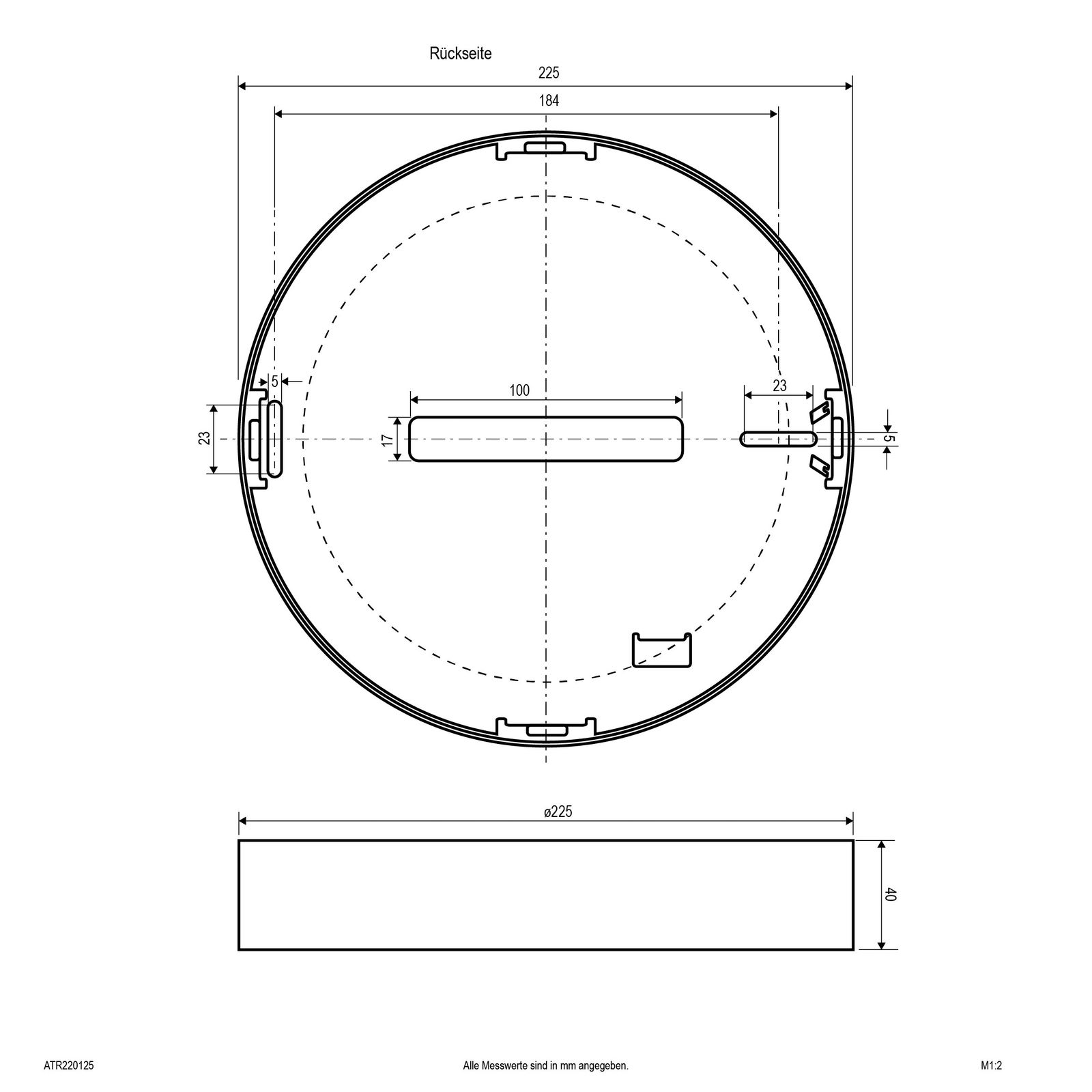 LED-Anbauleuchte 24W 3000-4000K 2256lm ws Dimmung Phasenabschnitt IP44
