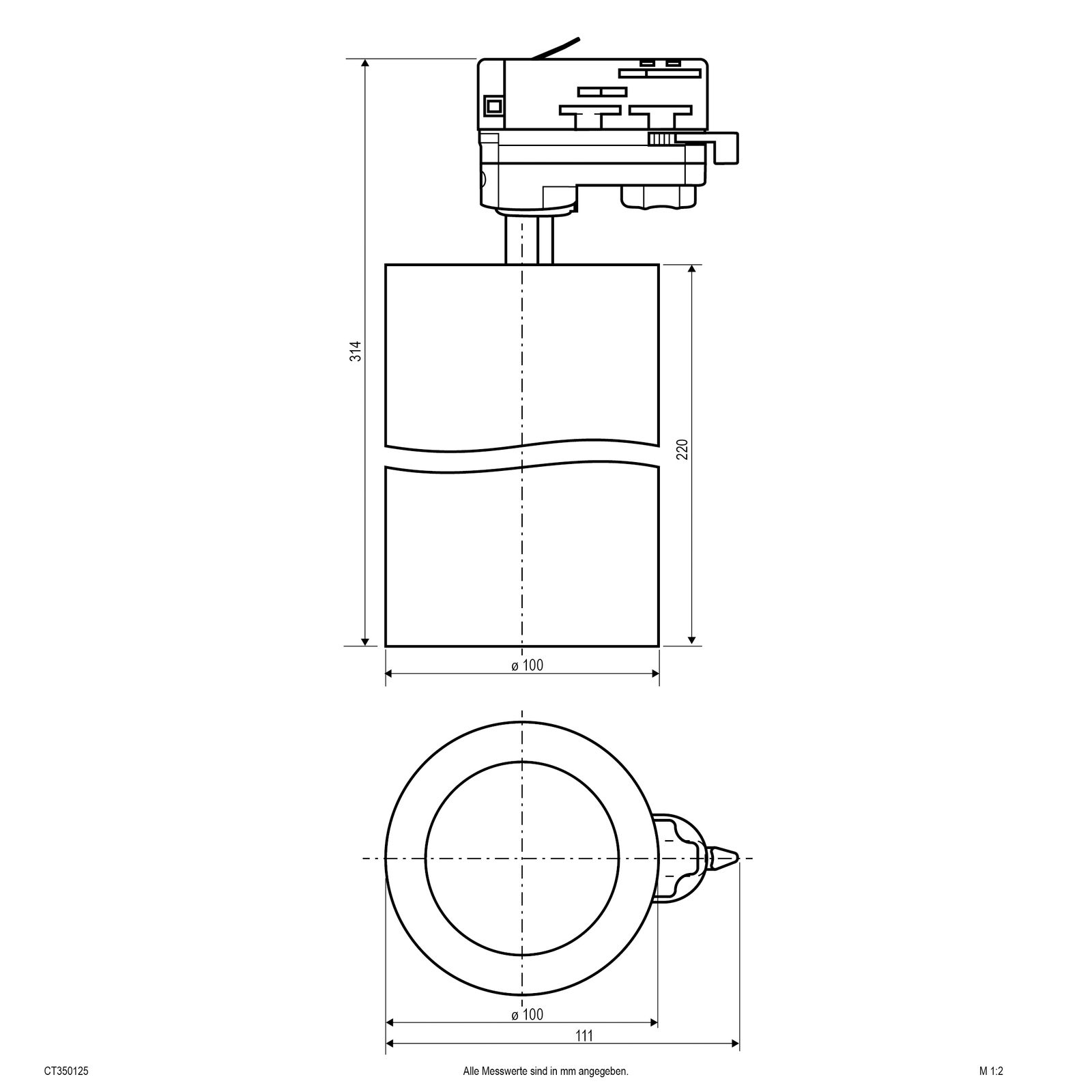 LED-Schienenstrahler 35W 3000-5000K 1LED 3920lm Konv Alu IP20 ws mt