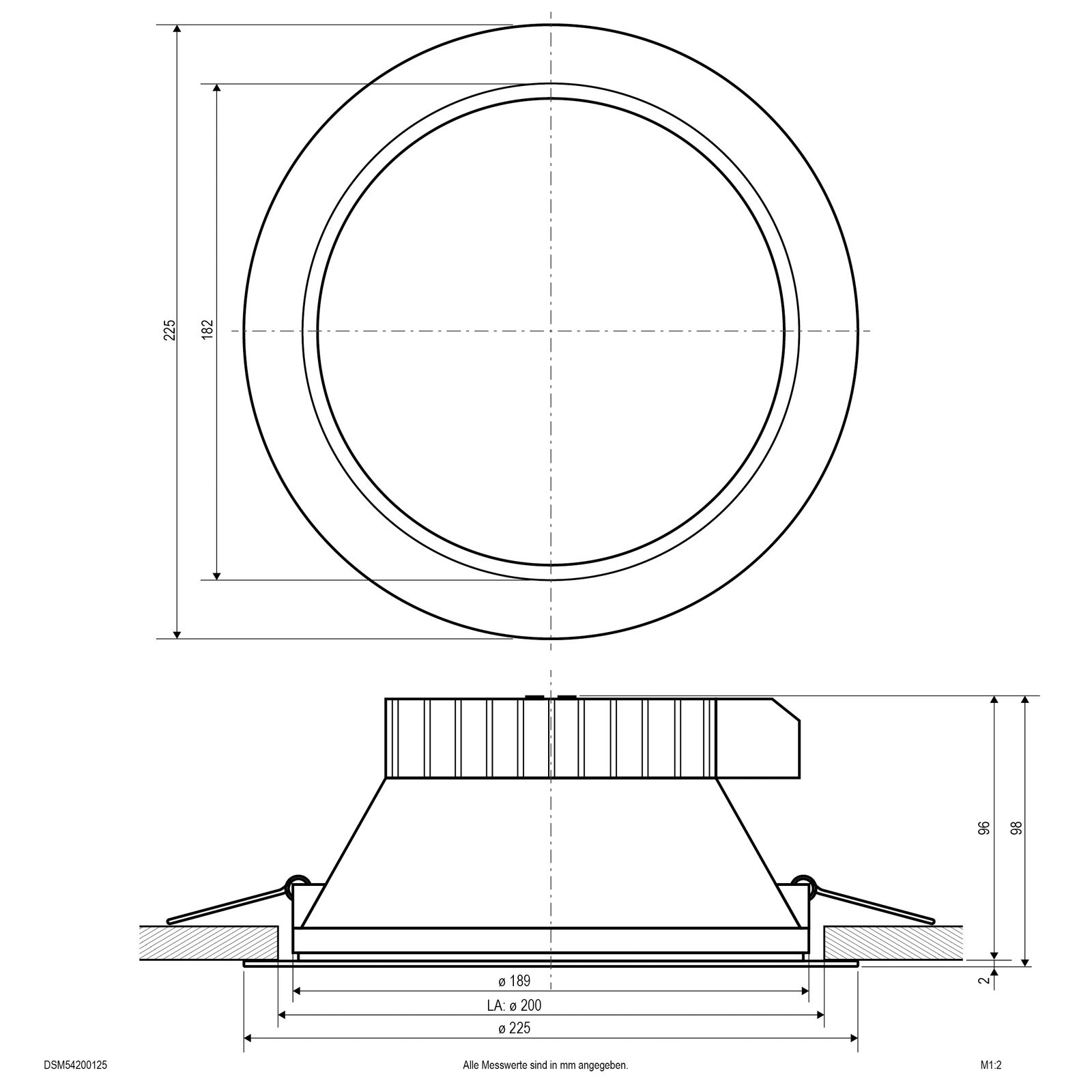 LED-Downlight 20W 3000-4000K 2703lm ws IP54 Ø225x98mm