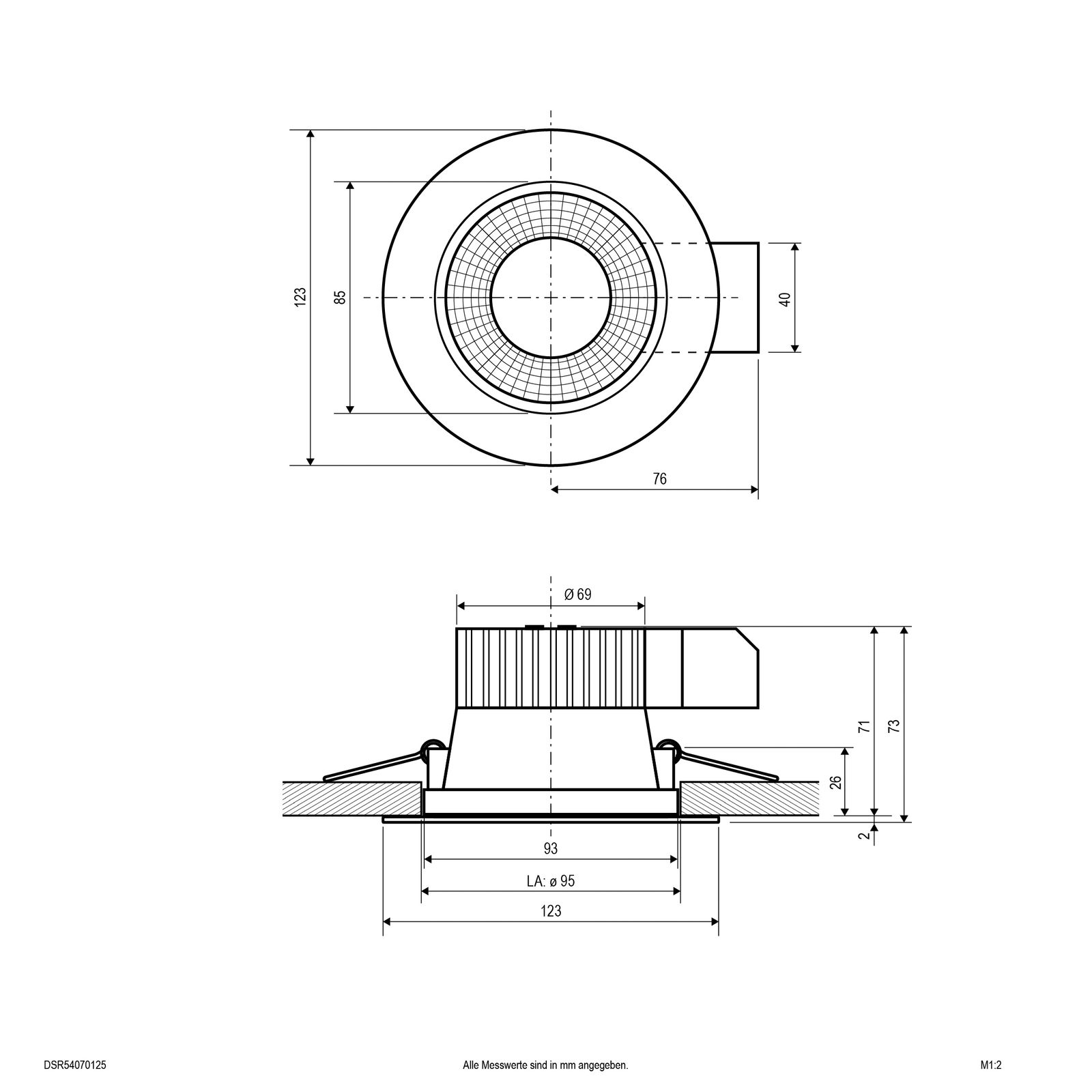 LED-Downlight 7,5W 3000-4000K 917lm ws IP54 Ø123x73mm