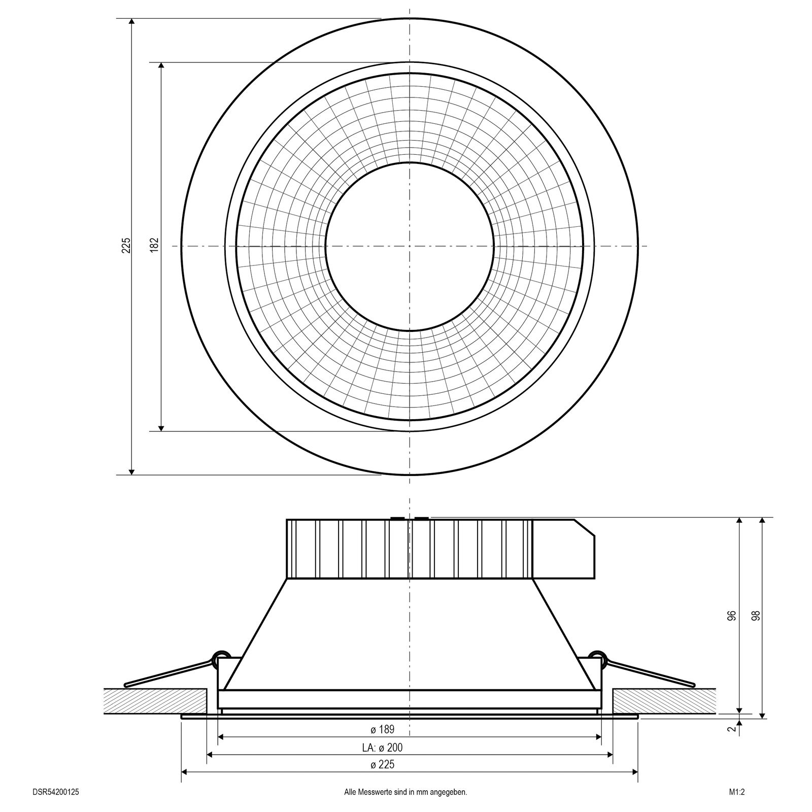 LED-Downlight 20W 3000-4000K 2735lm ws IP54 Ø225x98mm