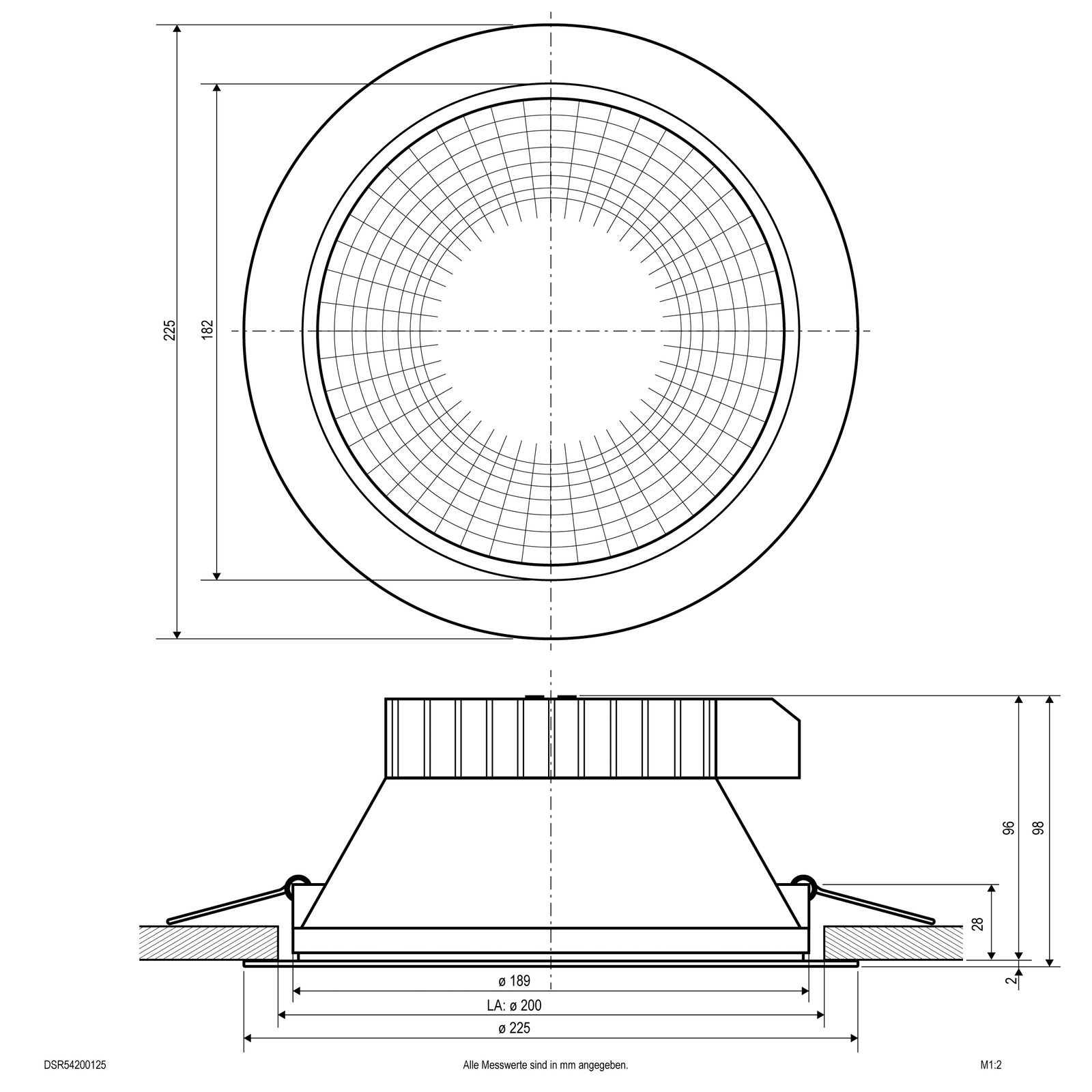 LED-Downlight 20W 3000-4000K 2735lm ws IP54 Ø225x98mm