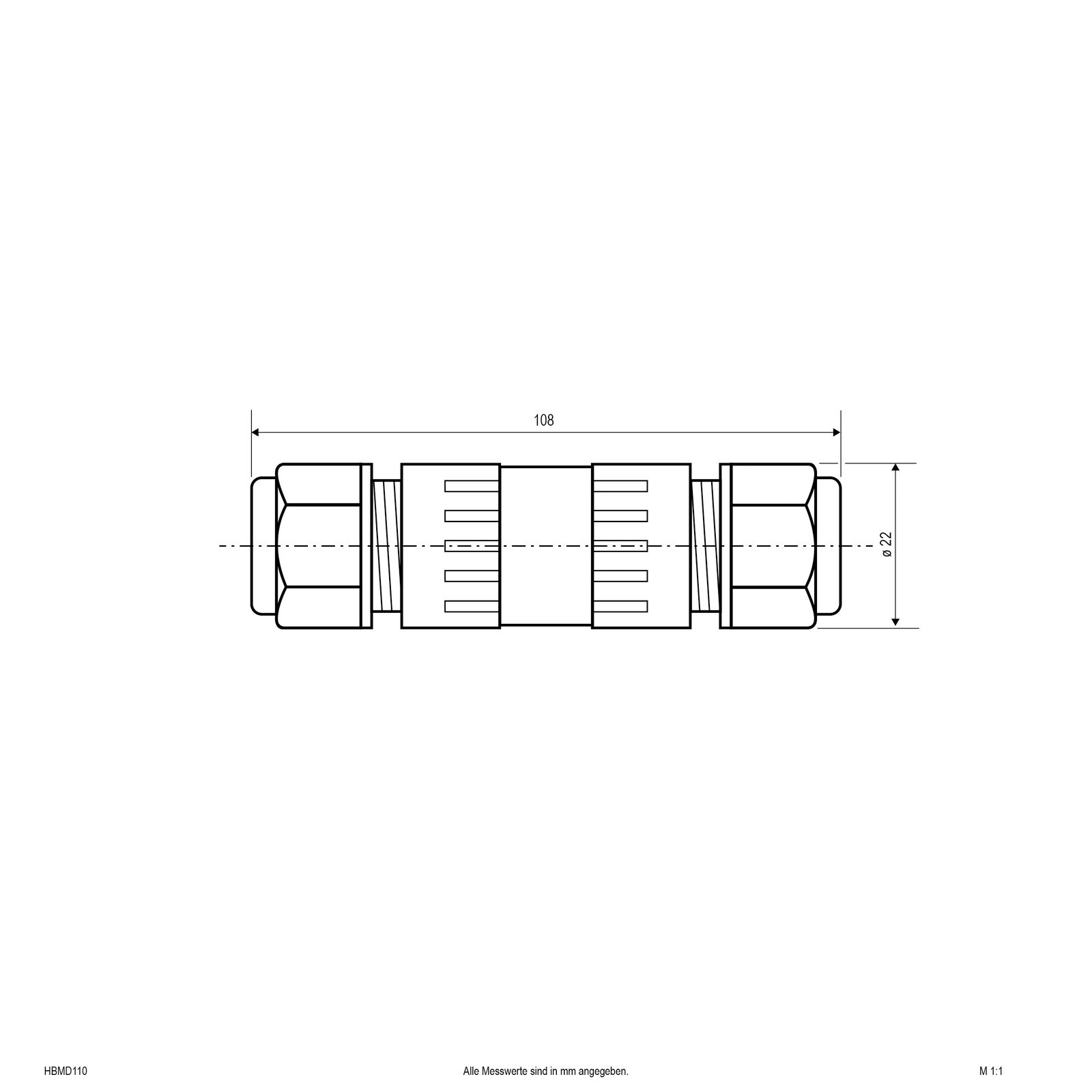 Kupplung/Verbinder ger sw 108mm