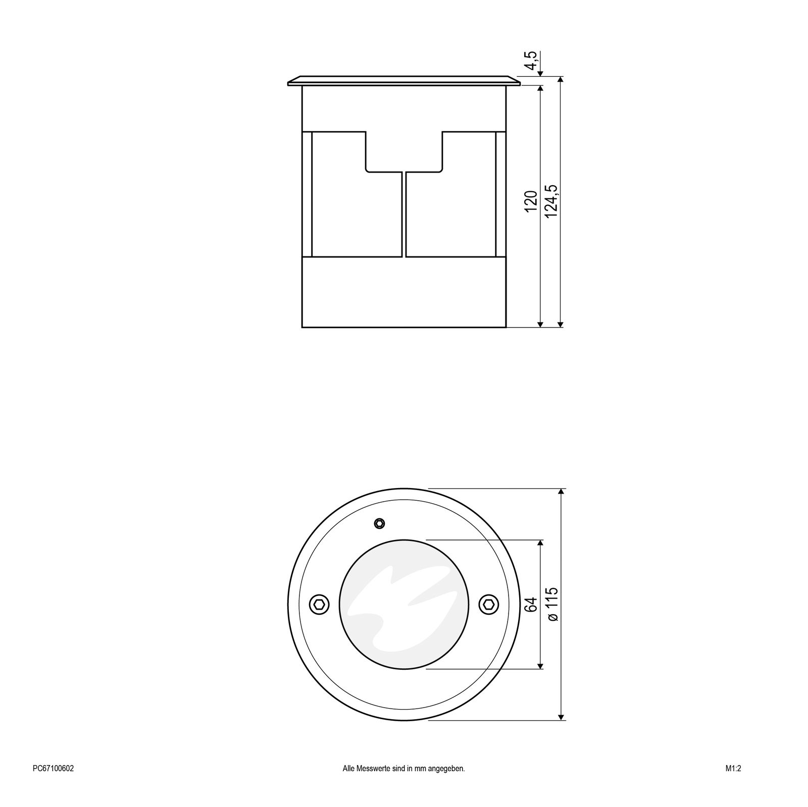 LED-Bodeneinbauleuchte 6W 3000K 530lm 220-240V LED nicht austauschbar 1LED