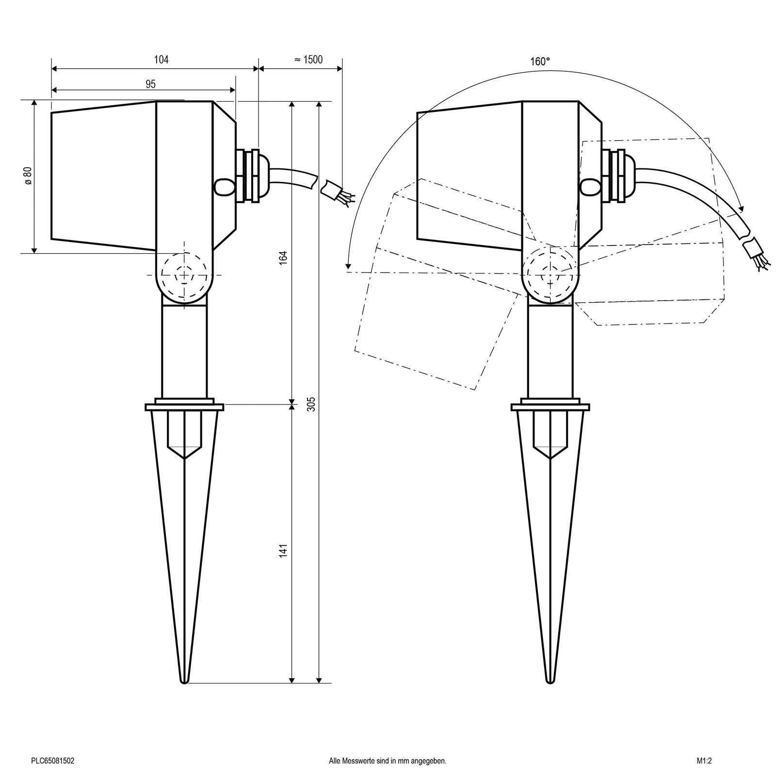 LED-Wegeleuchte 8W IP65 3000K 850lm anth 1LED Alu Gl_tr