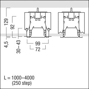 Kabelkanal ws Alu L4000mm B99mm H92mm