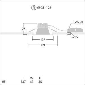 LED-Einbaustrahler 13,1W 4000K 1509lm Konv ws mt 1LED Alu IP20 breitstrahlend