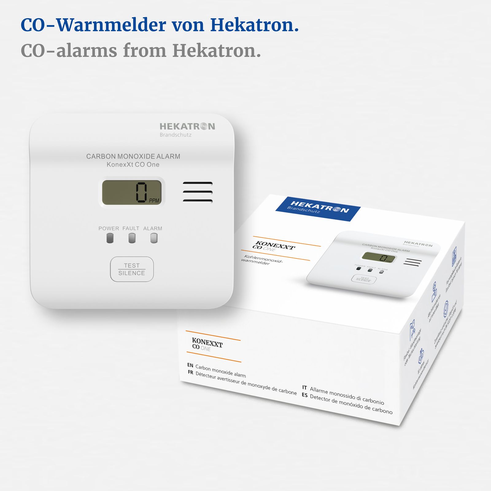 Kohlenmonoxidmelder 85dB m.Sockel autark Batt DC Mit Sockel Standalone ws Aufb