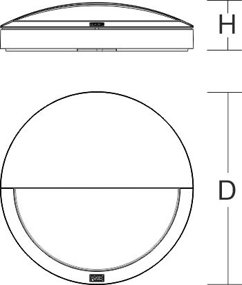 LED-Wandanbauleuchte ROUNDED 4,5-10W BWM 3000-4000K 560lm anth IP66 Ø300x77mm