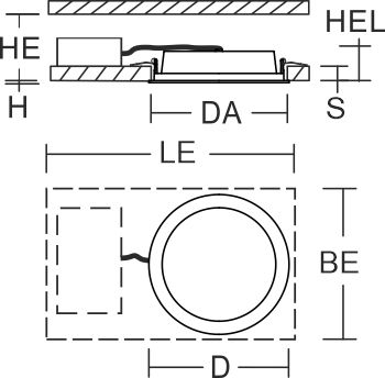 LED-Einbaustrahler 12-22W TOLEDO FLAT ws 3000-4000K Dimmung DALI 1LED 3150lm Alu