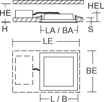 LED-Einbaustrahler 4,5-9, TOLEDO FLAT ws 3000-4000K Dimmung DALI 1LED 1150lm Alu